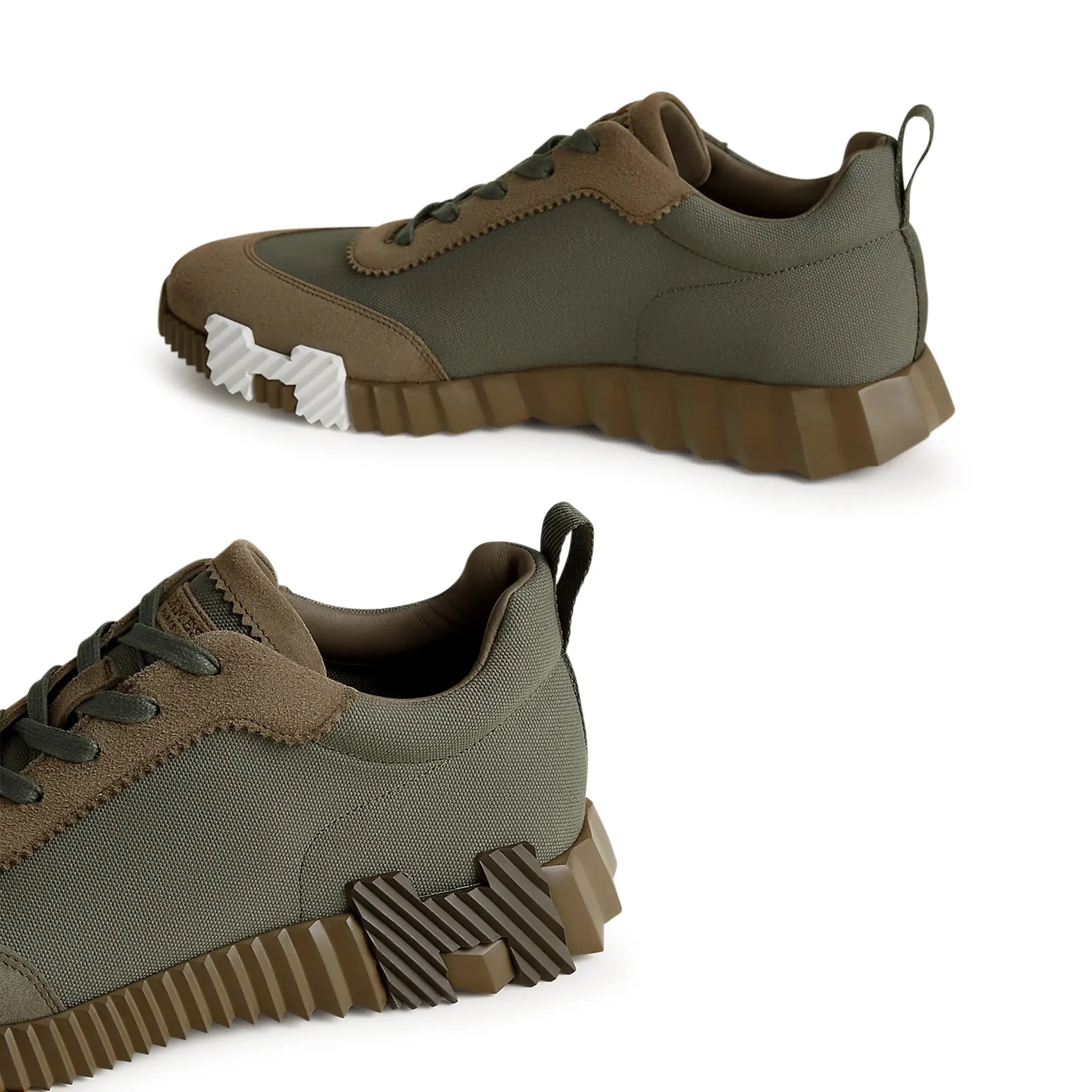 Detail view of Hermes Paris Bouncing Sneaker Green Toundra H251830ZH1R420